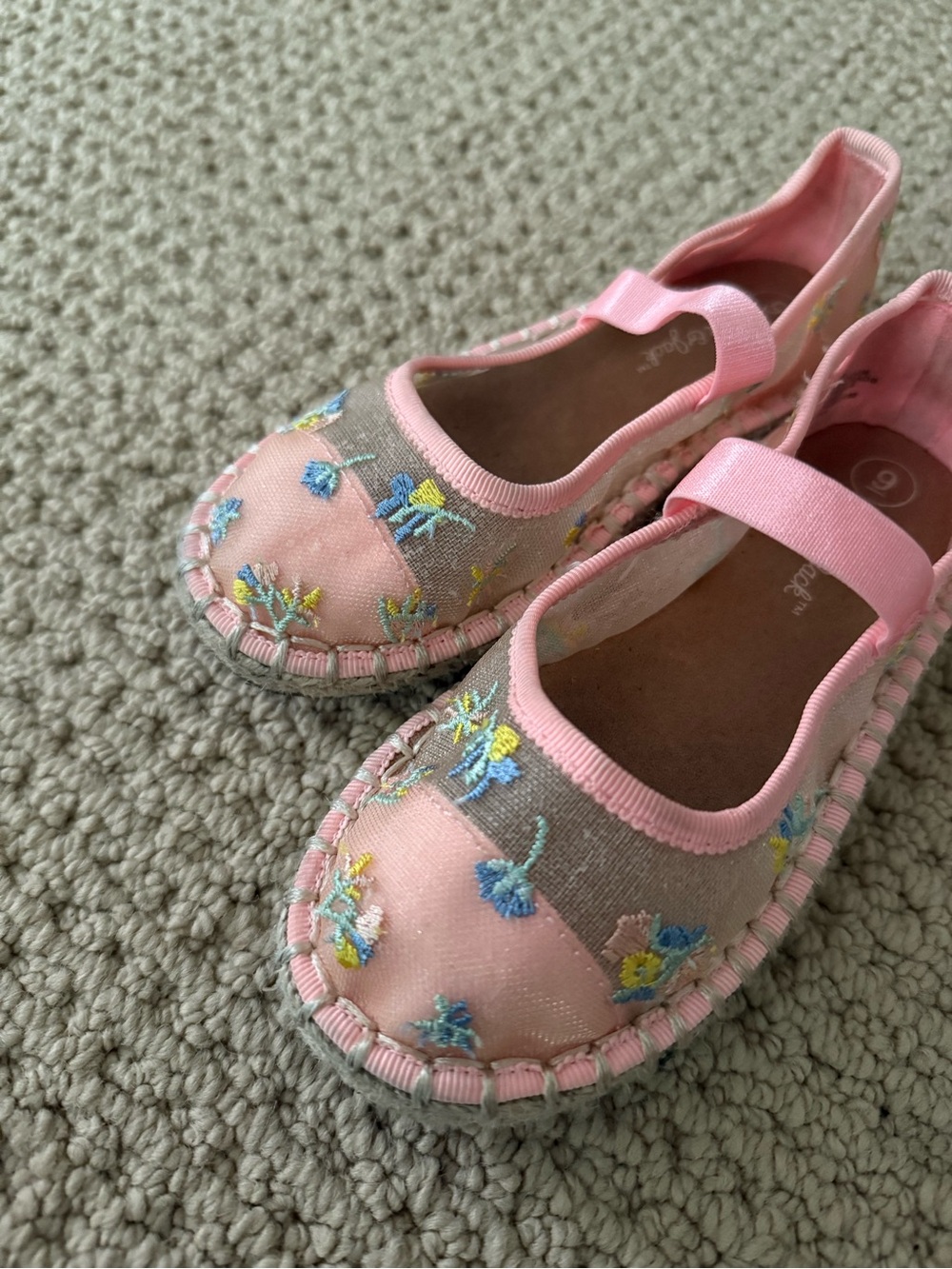 Cat & Jack Pink Floral Mary Jane Espadrilles - Picture 5 of 5